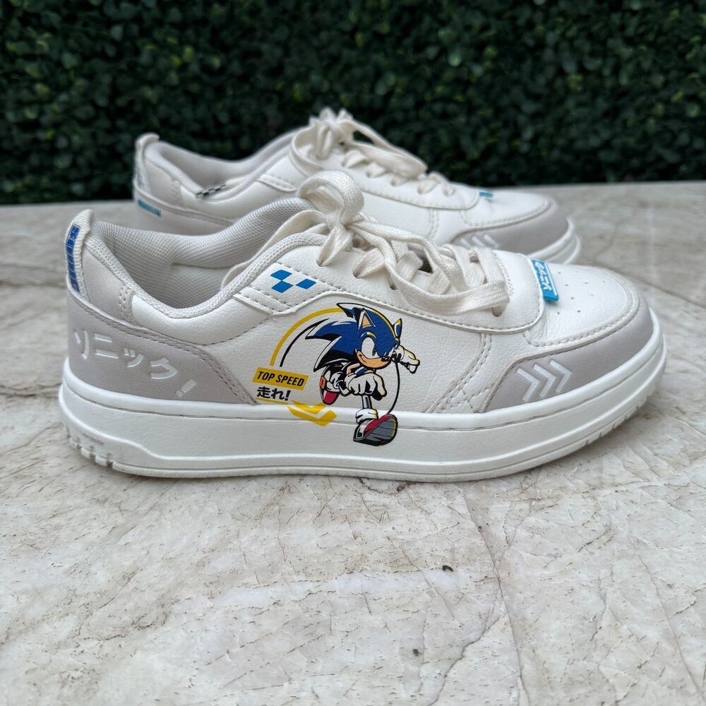 Kids Sonic the Hedgehog Sneakers White EU 3 Boys Lace Up Casual ZARA -PRE OWNED-